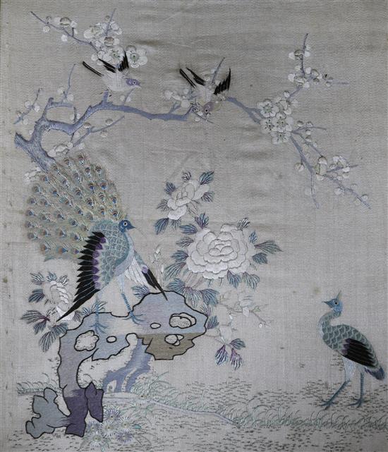 Six Chinese silkwork panels